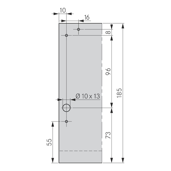 Kit de rail rectangulaire Nova Pro Scala Pour bloc-tiroir H90 avec panneau arrière en bois - 3