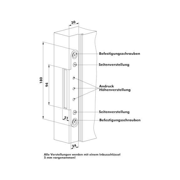 Aufnahmeelement OBX 1067-3D für Blockzargen aus Holz - 4