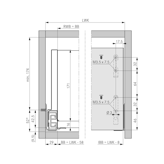 Panneau interne F8 Nova Pro Scale Pour tiroirs internes H90 et H186. - 7