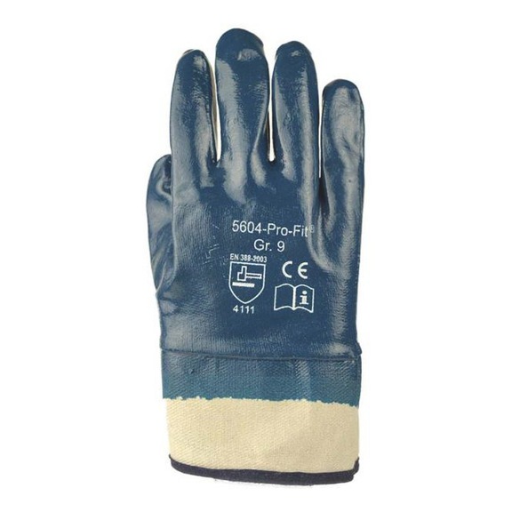 Protective glove, nitrile - PROTGLOV-FIT5604-NITRILE-FULLYD-BLUE-SZ9