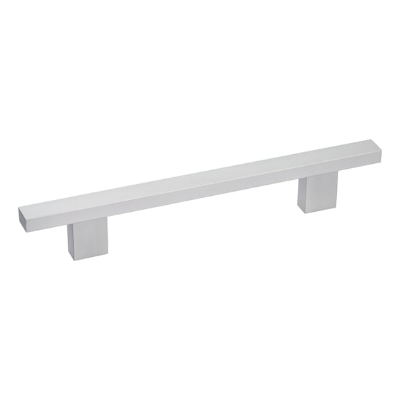 Designer furniture handle square T-bar handle - HNDL-ALU-BOW-FLAT-SILVER-128MM