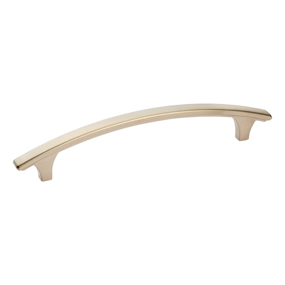 Designer furniture handle D handle, curved - HNDL-BOWTYP-ZD-(NI)-MATT-128MM