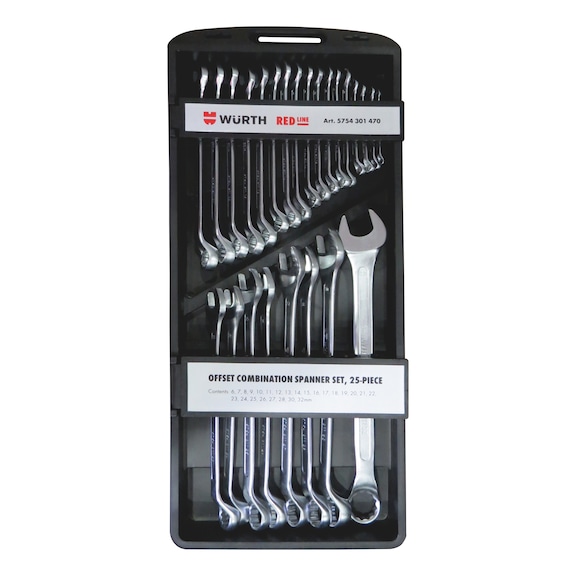 Combination wrench set 25 pieces, offset
