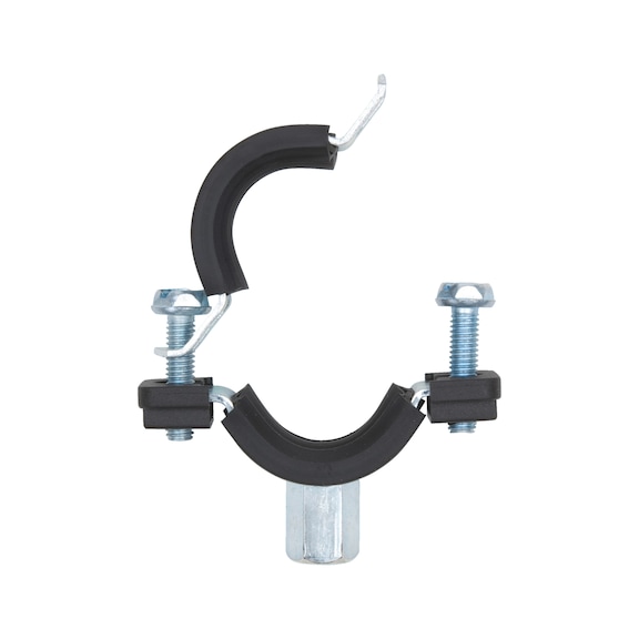 Pipe clamp, two-part, with rubber - PIPCLMP-(BASIC/2GS)-M8/10-(135-140MM)
