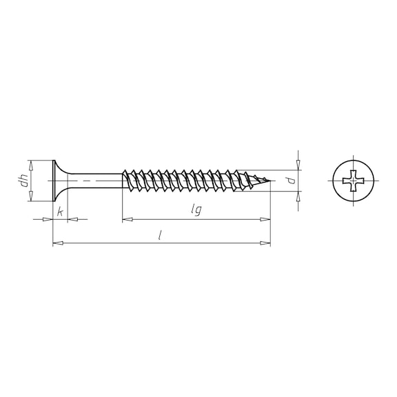 Dry wall screw with double thread, belt-linked - 2