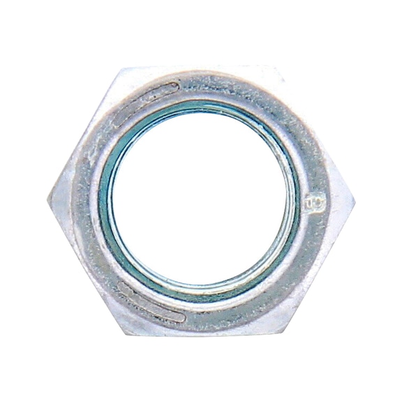 Hexagonal nut, low profile with clamping piece (non-metal insert), imperial - 3