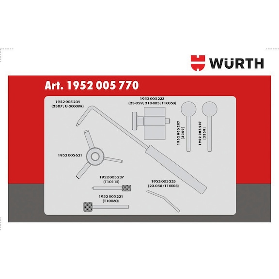 Kit di utensili per fasatura adatto per VW Group 1.2 - 1.4 - 1.9 - 2.0, diesel - 3