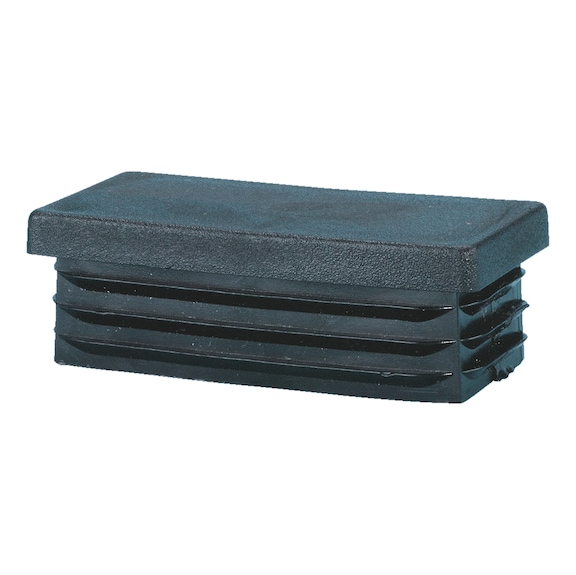 Plastic end cap, rectangular - (RECANGL-PIP)-BLACK-40X30X3