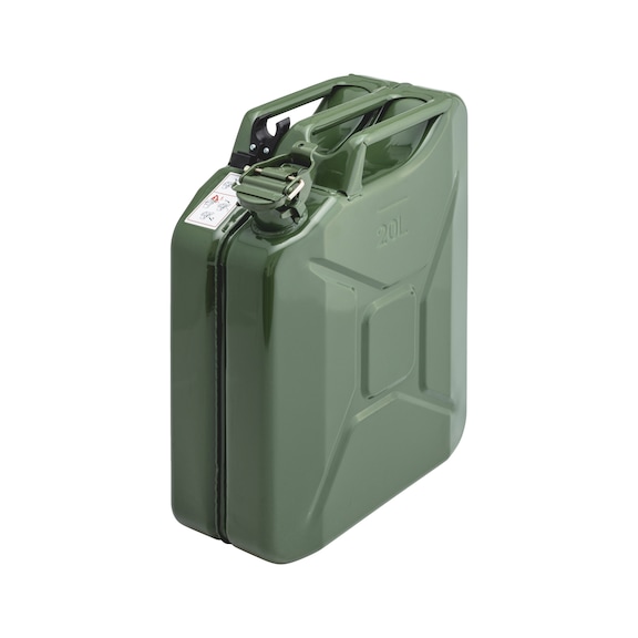 Fuel canister, steel, 20&nbsp;litres - FUELCANI-STEEL-OLIVEGREEN-20LTR