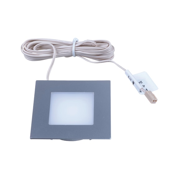 Spot LED carré 75 x 75 mm IP44 encastré ou en applique - 1