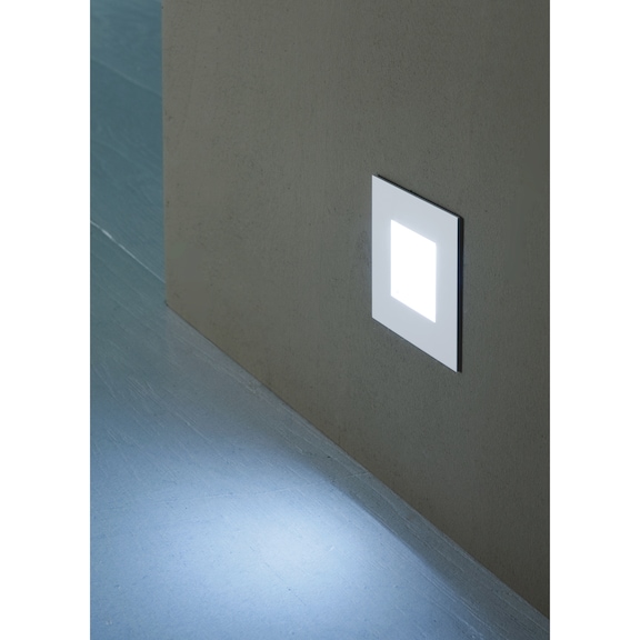 Spot LED de balisage carré 74 x 74 mm encastrés - 3