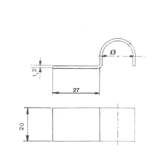 Pontet non percé - PONTETS METALLIQUES NON PERCES Ø32MM