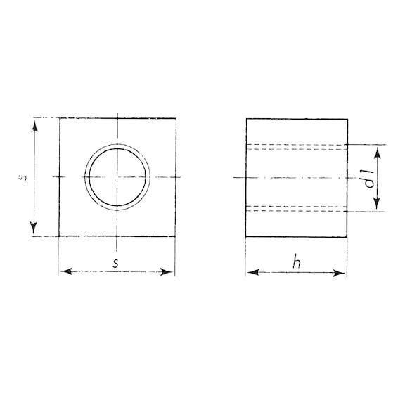 Ecrou carré à taraudage trapézoïdal en acier - 2