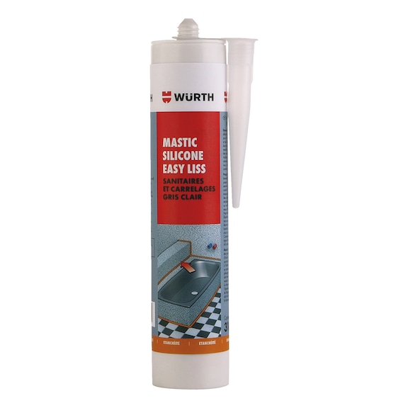 Mastic silicone Easy Liss Sanitaires et carrelages - AQUASILICONE SANIT. 310ML GRIS CLAIR