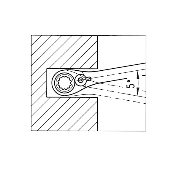Ratchet combination wrench, metric, reversing lever  - 3