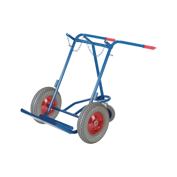 Steel cylinder trolley with support wheel - 1