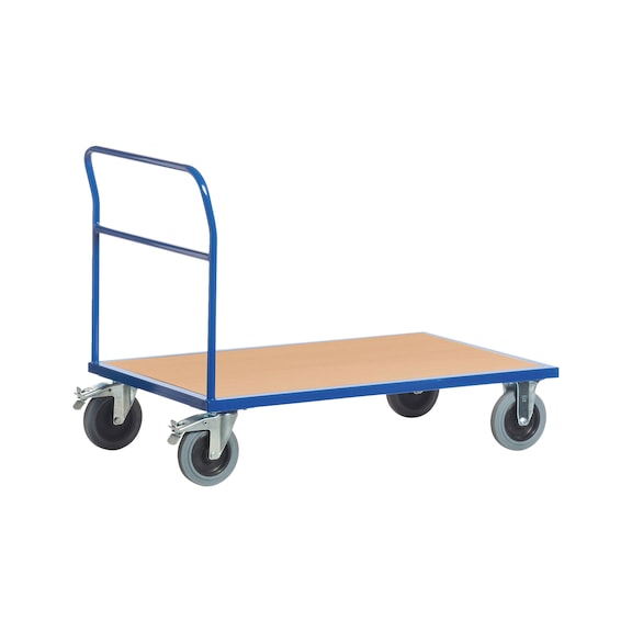 Push handle trolley With loading surface made of wooden plate (MDF) with beech effect