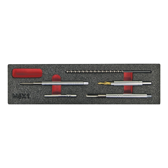 Glow plug drilling-out and removal set, M8 x 1.0 5 pieces - 1