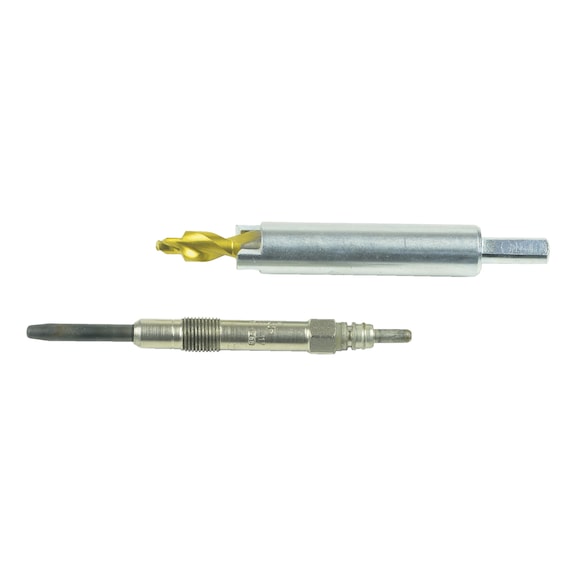 Glow plug drilling-out and removal set, M10 x 1.0/M10 x 1.25 - 2