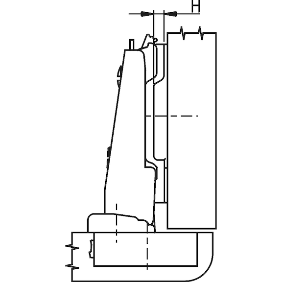 Meubelscharnier Met een kleine cupdiepte voor dunne en geprofileerde deuren - CL-ON SCHRN 110 MB-BB OPL INPRS