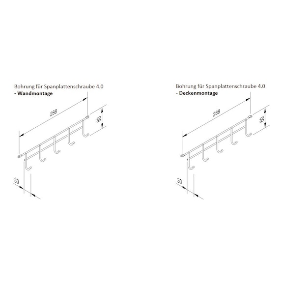 Hakenleiste VS TAL Broom für Deckenmontage - 2