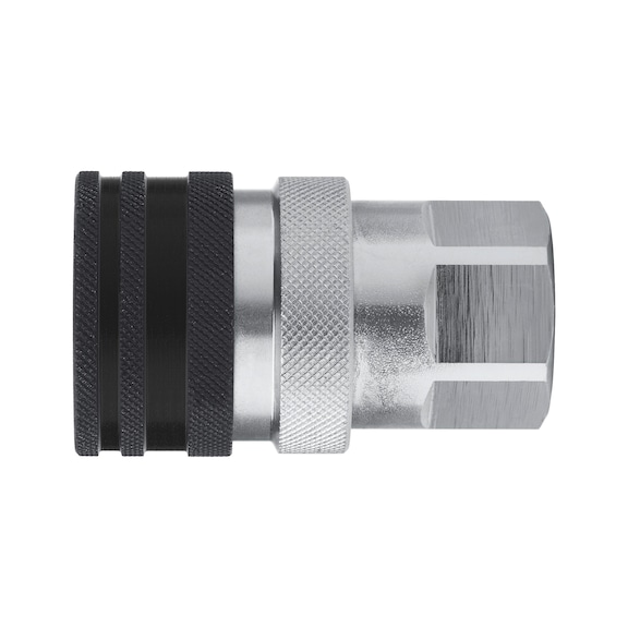 CEJN 525 Hydraulics housing connector, female thread with a pressure release valve