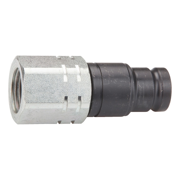 Quick-action connector plug Cromelle Flat Face, female thread