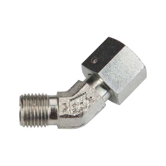 BSP 45° angle nipple, male-female thread