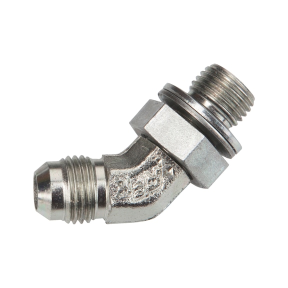 JIC external cone, 45° angle nipple orientable