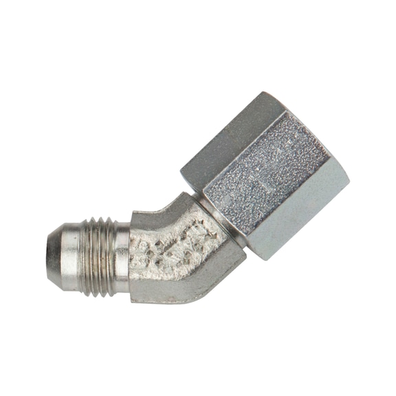 JIC 45° angle nipple, male-female thread