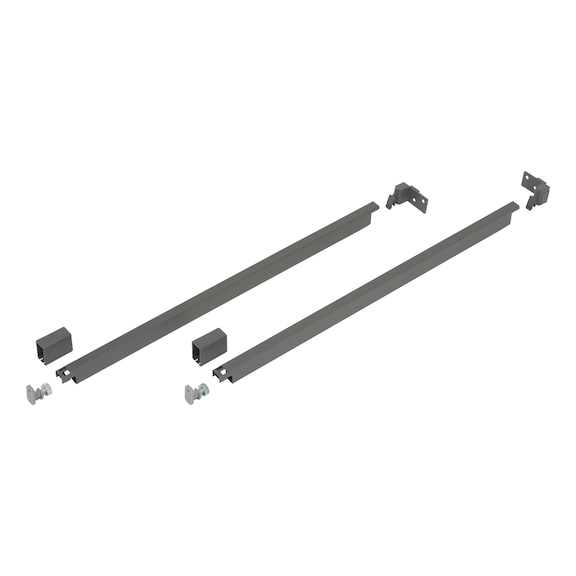 Kit de rail rectangulaire Nova Pro Scala Pour bloc-tiroir H90 avec panneau arrière en bois - 1
