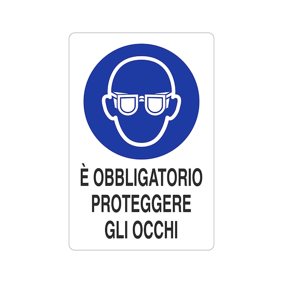 Usare protezione per gli occhi (con testo) - CART-OBBL-PROTEG-OCCHI-AL-200X300MM