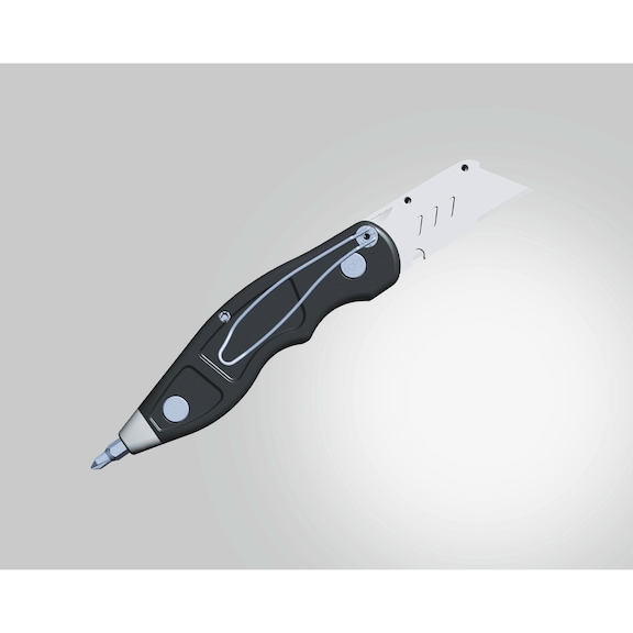 Trapezklingen-Messer mit integriertem, magnetischen 1/4 Zoll Bithalter und Kabel-Entmantler - 6