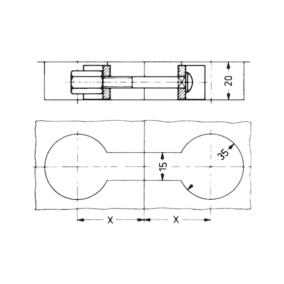 Bordplade og massivt bygningsbeslag til træ Til stabile positive og friktionslåste forbindelser af bordplader - 2