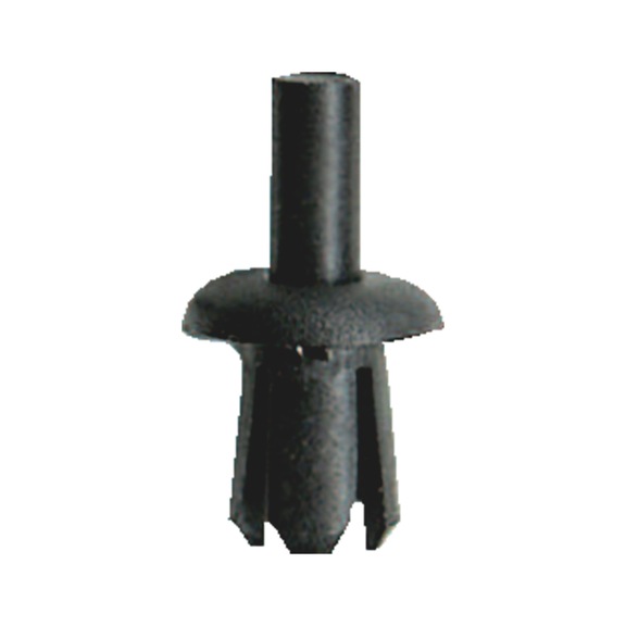 Plastic expanding rivet without cap, with multiple slits - PUSH TYPE RETAINING CLIP