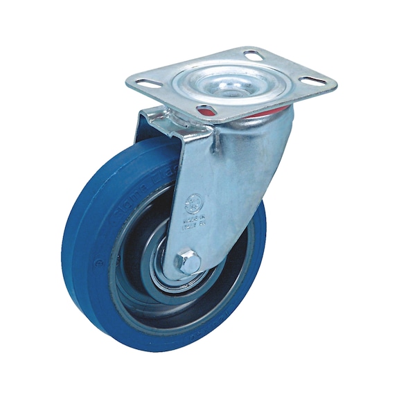 Rubber wheel with rotating holder - 1
