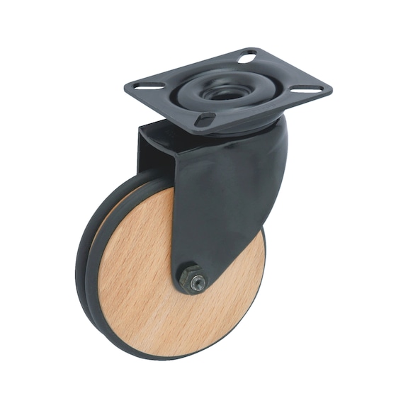 Roulette de meuble design avec fixation pivotante - 1