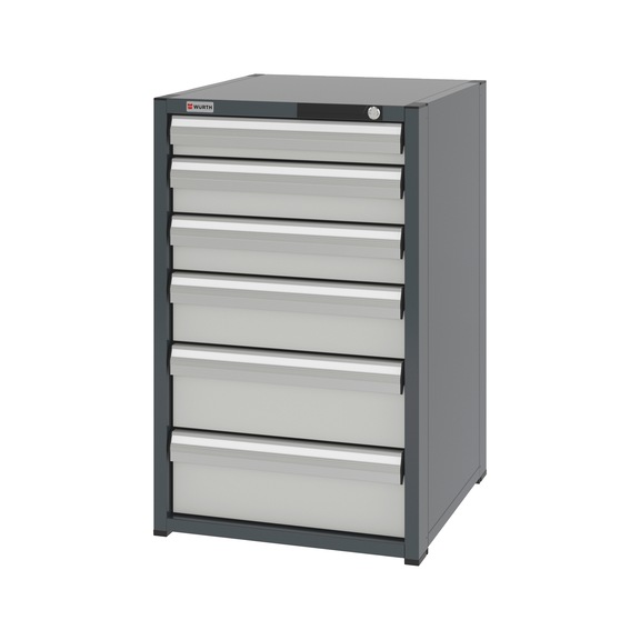 System drawer cabinet 8.6: 574x603 mm - DRWRCAB-8.6-H915-6DRWR-RAL7035