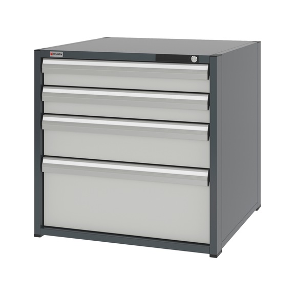 System-Schubladenschrank 12.8 - 805x770 mm - SLSHRNK-12.8-H795-4SL-RAL7035