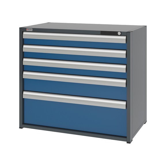 System-Schubladenschrank 16.6 - 1037x603 mm - SLSHRNK-16.6-H915-5SL-RAL5010