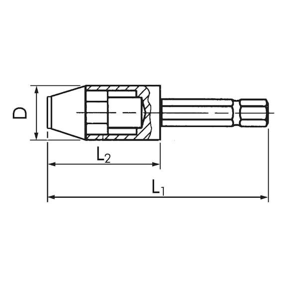 1/4-inch boorbithouder - BITHOUDER-SWF-1/4IN-L60MM
