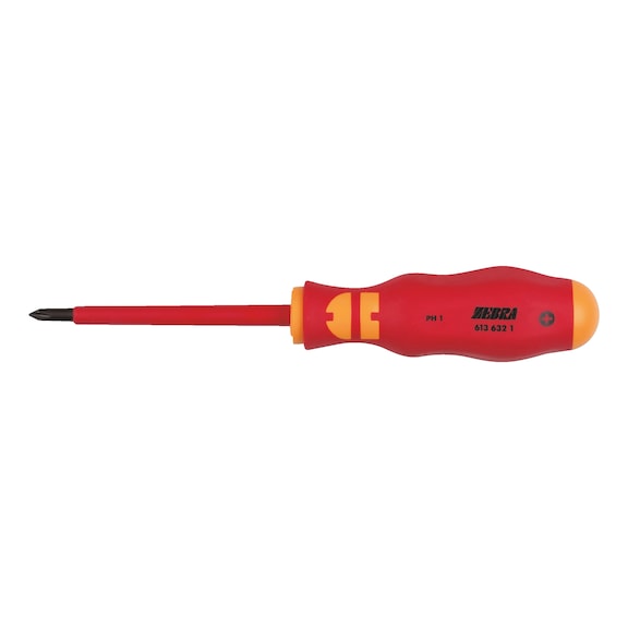 VDE screwdriver, PH recessed head For working on live parts up to 1,000 V (AC) and up to 1,500 V (DC) - SCRDRIV-VDE-PH1X80