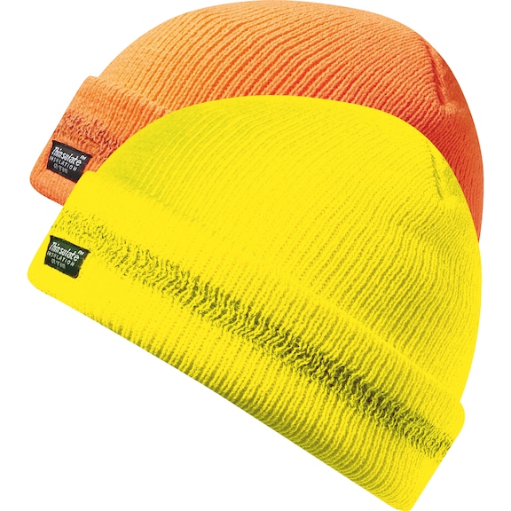 High-visibility protective knitted hat