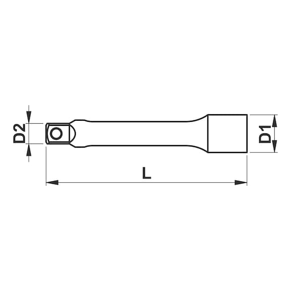 1/2 inch verlengstuk - VERLENGSTUK-1/2IN-L125MM