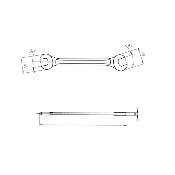 Dobbelt gaffelnøgle, metrisk DIN 3110/ISO 1085 - GAFFELNØGLE 22-24MM
