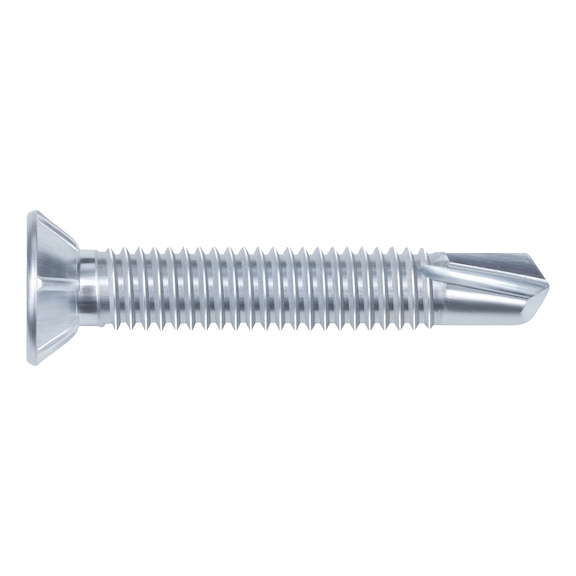 Window construction screw, self-drilling, countersunk milling head, FEBOS<SUP>®</SUP>plus Steel, zinc-plated, blue passivated, AW drive - 1