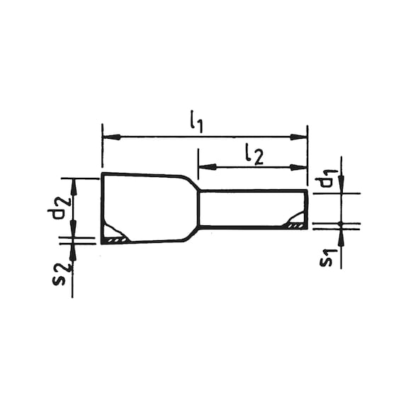 Wire end ferrule with plastic sleeve according to DIN 46228 Part 4 - 2