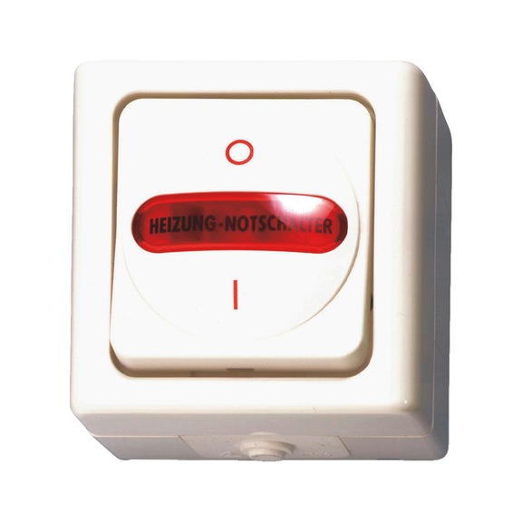 Elmo<SUP>® </SUP>AP damp-room heating emergency stop switch Off/2-pin - SWTCH-SM-HEATINGEMERGENCY-OUT-2PIN-WHITE