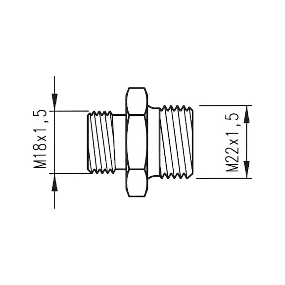 Adapter für Luft-Spiralleitungen UNI - ADAPT-F.LUFTSPRLLTG-UNI-M22X1,5