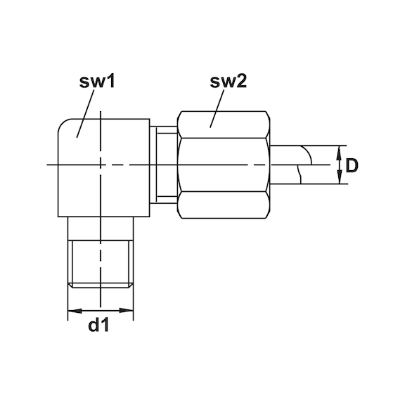 Winkel-Einschraubverschraubung Armatur komplett für Zentralschmieranlage und Hydraulik - 2